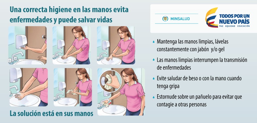 lavado manos evitar enfermedades respiratorias minsalud 2015